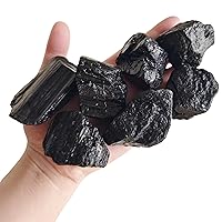 0.5 lb Black Tourmaline Bulk Raw Crystals and Healing Stones for Tumbling, Wire Wrapping, Wicca Reiki,Meditation
