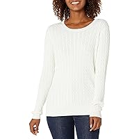 Amazon Essentials Women's Lightweight Long-Sleeve Cable Crewneck Sweater (Available in Plus Size)