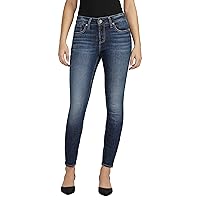 Silver Jeans Co. Women's Elyse Mid Rise Comfort Fit Skinny Jeans