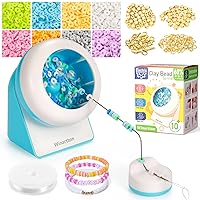 Winartton Electric Spinner Kit with Clay Beads for Jewelry Making - 2000PCS Beads, Bowl, Spinner Needles and Thread for Waist Beads, Bracelets, Necklaces, DIY Gifts