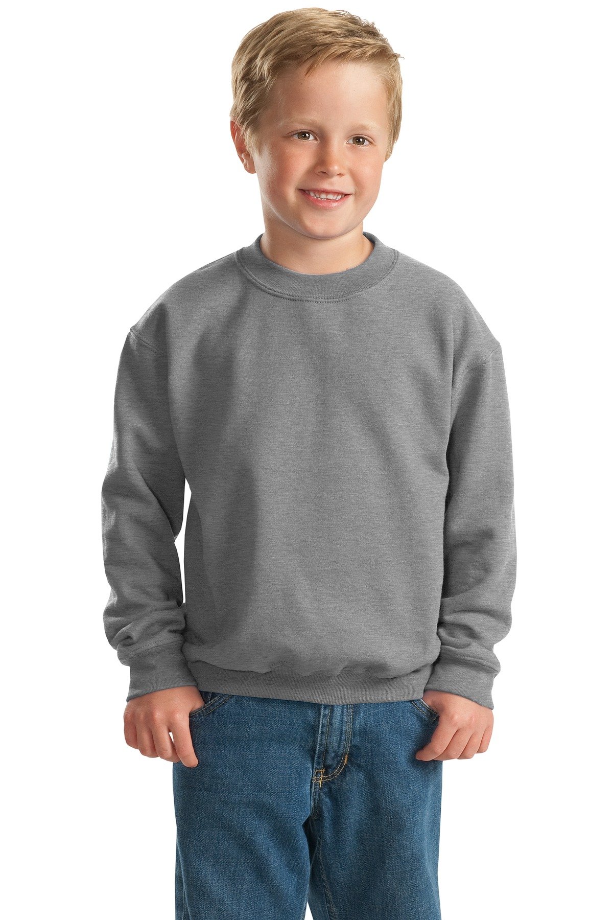 Gildan Heavy Blend Youth Crewneck Sweatshirt, Sport Grey, X-Small