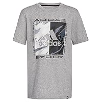 adidas Boys' Short Sleeve Blocked Graphic Logo T-Shirt