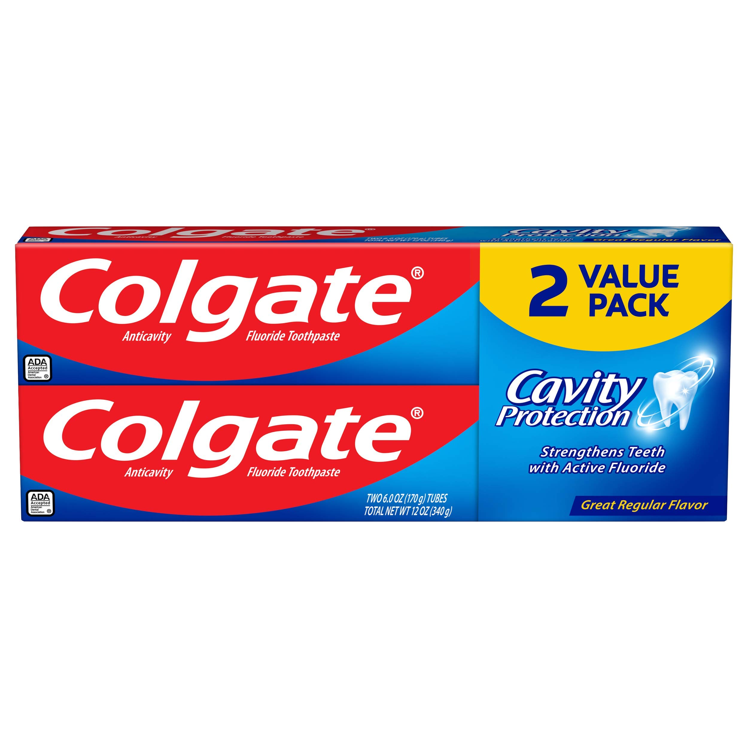 Colgate Cavity Protection Toothpaste with Fluoride - 6 Ounce (Pack of 2)