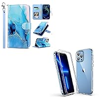 ULAK iPhone 13 Pro Wallet Case Floral + iPhone 13 Pro Case 3 in 1 Protective Phone Cover