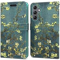 CoverON Pouch for Samsung Galaxy A15 Wallet Case, RFID Blocking Flip Folio Stand Vegan Leather Sleeve 6 Card Slot Holder Fit Samsung Galaxy A15 5G Phone Case Almond Blossoms