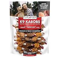 Dog Treats, K9 Kabobs for Dogs Made with Real Chicken and Duck, 12 Ounces, Healthy, Easily Digestible, Long-Lasting, High Protein Dog Treat, Satisfies Dog's Urge to Chew