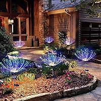 Solar Outdoor Garden Lights, 6 Pack 540 LED Copper Wire Solar Firework Lights Outside, 2 Lighting Modes Outdoor Soalr Fairy Lights Waterproof for Yard Garden Flowerbed Party Decorations (Multicolor)