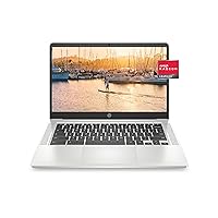 HP Chromebook 14a Laptop, AMD 3015Ce Processor, 4 GB RAM, 32 GB eMMC Storage, 14-inch Micro-Edge HD Display, Google Chrome OS, Anti-glare Screen, Long-Battery Life (14a-nd0010nr, 2021, Mineral Silver)