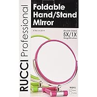Rucci Stand Mirror, Pink/Green, 5X