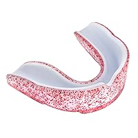 JS MMA Mouthguard Braces for Sports. BJJ, Boxing, Football, Ice and Field Hockey, Lacrosse, Basketball. Double Glitter Color Purple & Red, Custom Fit Youth and Adult, Unisex with Case (Red, Adult)