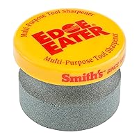 Smith’s 50910 Edge Eater Sharpening Stone – Coarse Grit – Lawn & Garden Tools – Axes, Machetes, Mower Blades, Clippers, Shovels – Handheld Sharpening Puck, Yellow