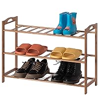 Bamboo Storage Shoe Rack, Free Standing Shoe Organizer Storage Rack (3 Tier)