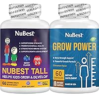 NuBest Bundle of Height Growth Supplement: Grow Power - Extra Power Formula for Height Growth, Bone Strength Tall Kids 60 - Helps Kids Grow Taller & Healthily Height - Immunity & Bone Growth