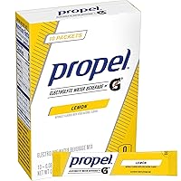 Propel Powder Packets Lemon With Electrolytes, Vitamins and No Sugar, Lemon, 10 Count (Pack of 1