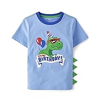 Gymboree Baby Boys' and Toddler Embroidered Graphic Short Sleeve T-Shirts