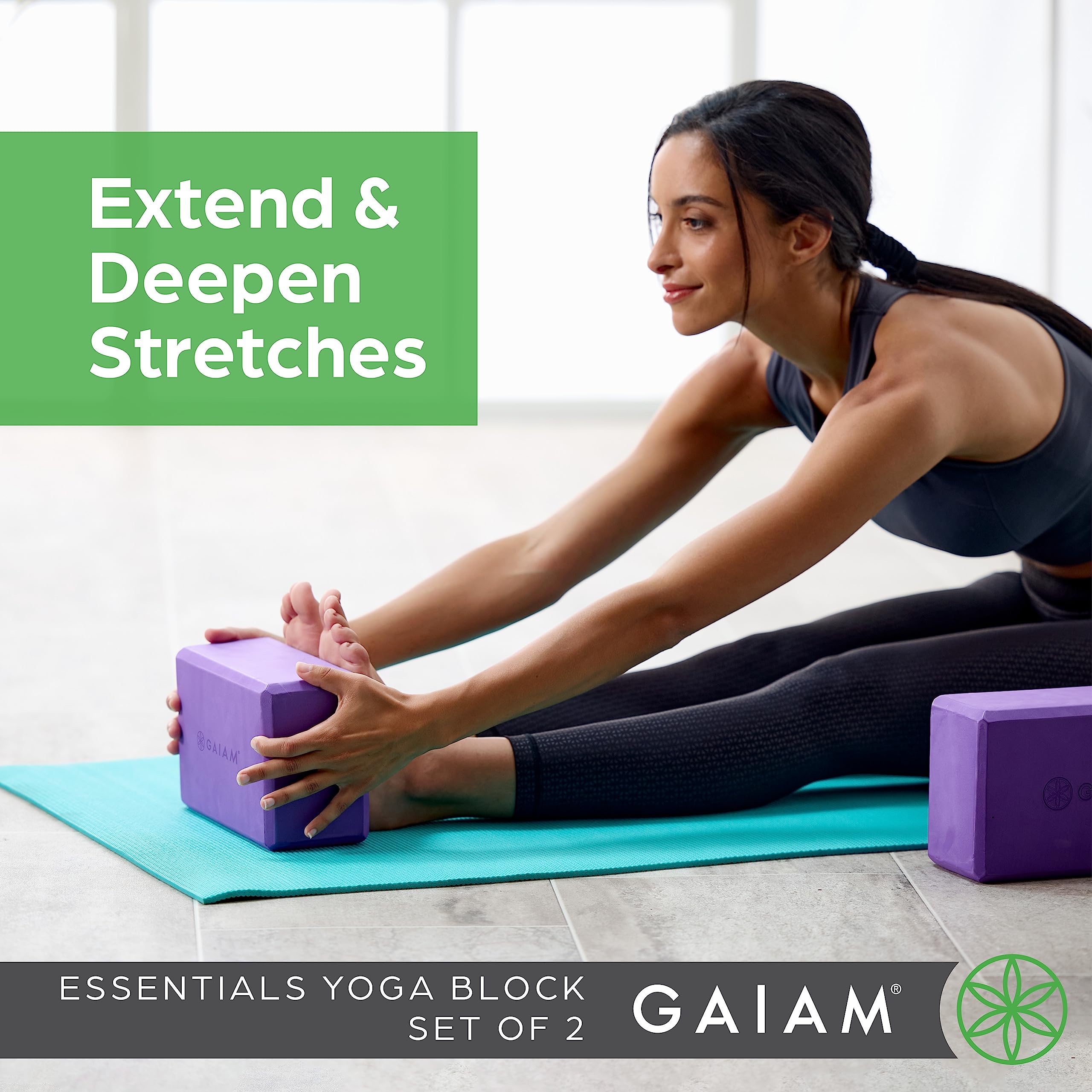 Gaiam Essentials Yoga Block (Set Of 2) – Supportive, Soft Non-Slip Foam Surface For Yoga, Pilates, Meditation