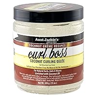 Coconut Crème Recipes Curl Boss Coconut Curling Hair Gel for Naural Curls, Coils and Waves, 15 oz