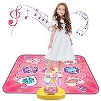 Dance Mat Toys for 5-12 Year Old Kids, Princess Dance Pad Game with 5 Gaming Modes, Dance Toys with LED Lights, Ideas Birthday Gifts for Age 5+ Year Old Girl Kids(Pink)