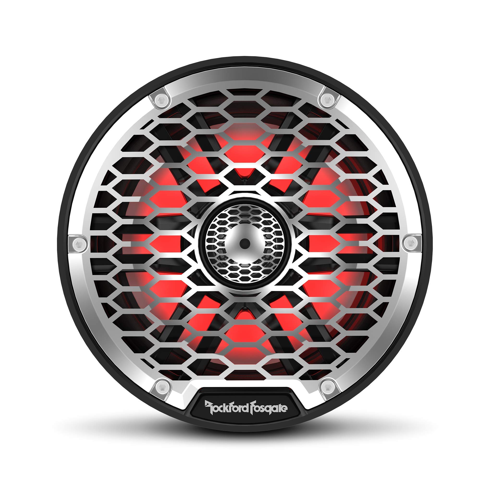 Rockford Fosgate M2-65B Color Optix 6.5” 2-Way Coaxial Multicolor LED Lighted Marine Speakers - Black/Stainless (Pair)