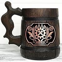 Artificer Class Beer Mug 17oz Dungeons and Dragons Party Gift for dnd Lovers Wooden Beer Mug Personalized D&D Beer Stein Anniversary Christmas Birthday Gifts For Gamer. Gift for Men Beer Tankard K933