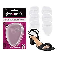 Foot Petals Ball of Foot Cushions, Metatarsal Pad, Lasting Comfort Relief, Prevent Toe Sliding, Overhang, Women's Heels