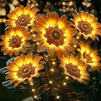 Solar Lights Outdoor Garden Decor: 3 Pack of 9 Sunflower Solar Lights for Outside, Artificial Sunflower LED Solar Flowers Outdoor Waterproof, Pathway landscape Yard Decorations, Unique Gifts for Women