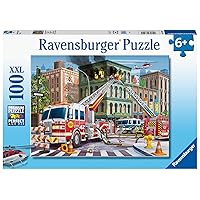 Ravensburger Fire Truck Rescue 100 Piece XXL Jigsaw Puzzle for Kids - 13329 - Every Piece is Unique, Pieces Fit Together Perfectly, 20 x 14 inches (50 x 36 cm) When Complete.