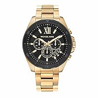 Michael Kors Men's Brecken Quartz Watch with Stainless Steel Strap, Gold, 22 (Model: MK8848)