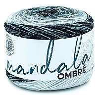 Lion Brand Yarn Mandala Ombré Yarn with Vibrant Colors, Soft Yarn for Crocheting and Knitting, Cool, 1-Pack