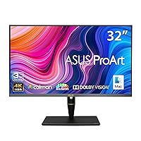 ASUS ProArt Display PA32UCX-PK 32” 4K HDR PC Monitor, 99% DCI-P3 99.5% Adobe RGB, DeltaE<1, 10-bit, IPS, Thunderbolt 3 USB-C HDMI, 1200nits, w/X-rite Calibrator, Compatible with Laptop & Mac Monitor