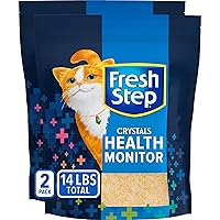 Fresh Step Crystals Health Monitoring Cat Litter, Unscented, 14 lbs total, (2 Pack of 7lb Bags) (Package May Vary)