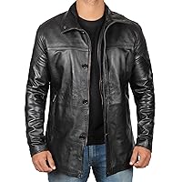 Decrum Leather Coats For Men - Real Lambskin Blazer And Carcoat Style Tall Leather Jacket Mens