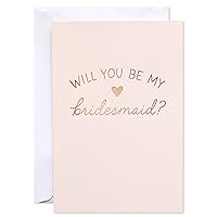 American Greetings Blank Will You Be My Bridesmaid Cards, Red Heart (8-Count)