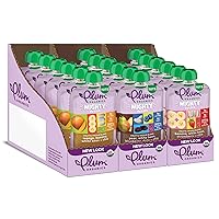 Plum Organics Mighty Builder Organic Toddler Food - Fruit and Veggie Blend Variety Pack - 4 oz Pouch (Pack of 18) - Organic Fruit and Vegetable Toddler Food Pouch