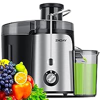 Juicer Machine, 600W Juicer with 3.5” Wide Chute for Whole Fruits and Veg, Juice Extractor with 3 Speeds, BPA Free, Easy to Clean, Compact Centrifugal Juicer Anti-drip