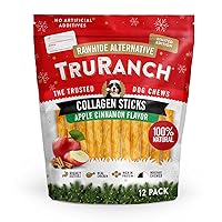 Holiday Limited Edition, Stocking Stuffer, All-Natural Hydrolyzed Collagen,Rawhide Free 5'' Sticks 12pk(Apple Cinnamon), Healthy Limited Ingredients Dog Chew, for Small,Medium and Large Dogs
