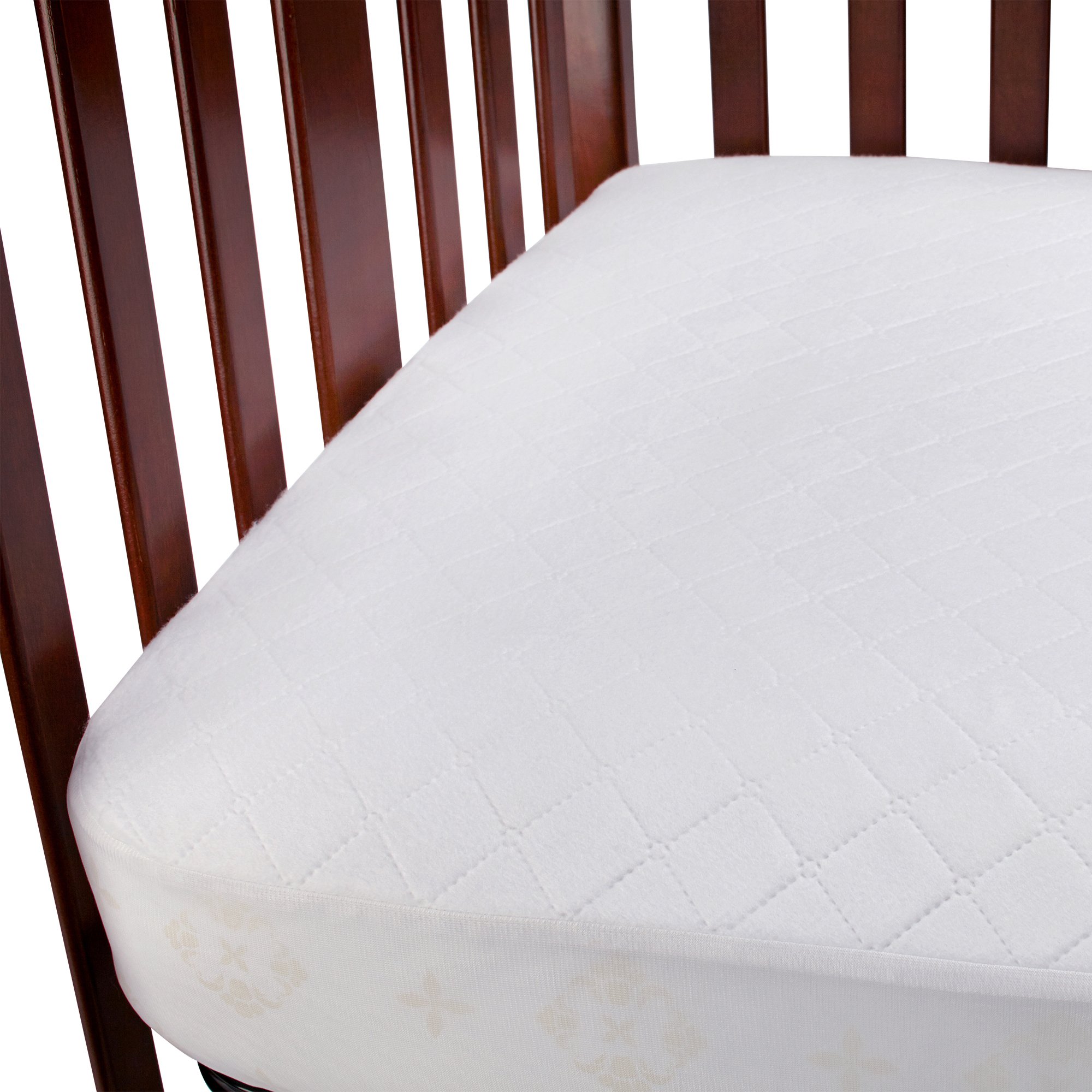 Carters Waterproof Fitted Crib Mattress Pad and Toddler Crib Mattress Protector - Baby Crib Mattress Cover - Protective Sheet for Boys and Girls Bedding Sets White