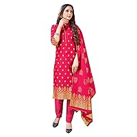 Elina fashion Indian Pakistani Women's Readymade Dress| Banarasi Art Silk Salwar Kameez | Woven Silk Dupatta Stitched Suit