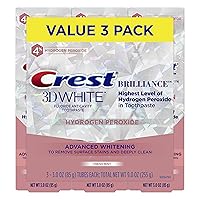 Crest 3D White Brilliance Hydrogen Peroxide Toothpaste with Fluoride,3 Ounce (Pack of 3)