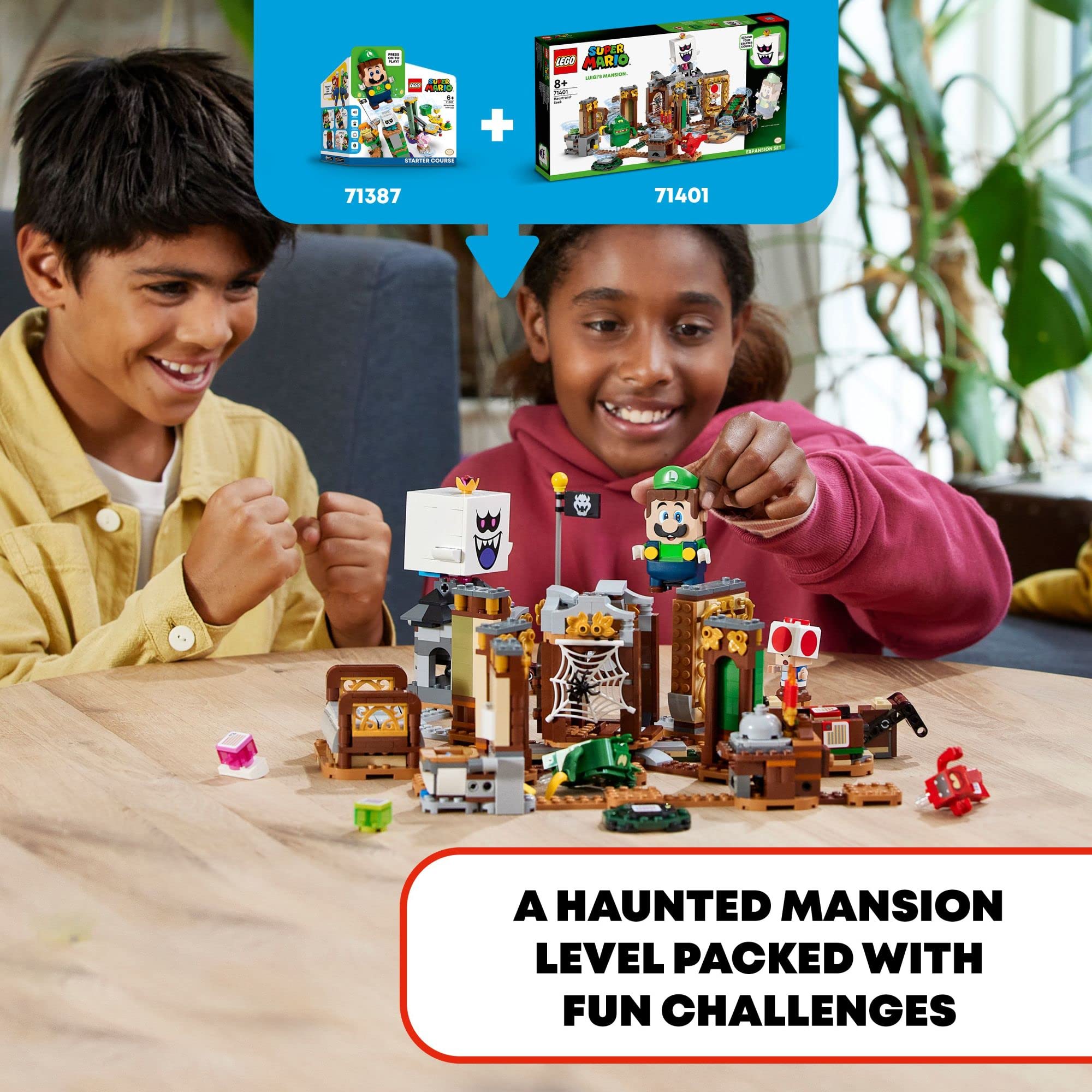 LEGO Super Mario Luigi’s Mansion Haunt-and-Seek Expansion Set 71401 Toy Building Kit for Kids Aged 8 and up (877 Pieces)
