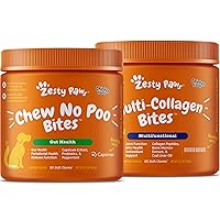 Chew No Poo Bites - Coprophagia Stool Eating Deterrent for Dogs + Multi Collagen Soft Chews for Dogs - for Hip, Joint & Cartilage Support