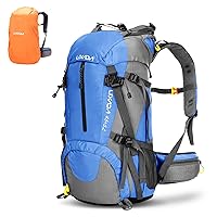 HUIOP Hiking Backpack, 50L Water Resistant Outdoor Sport Hiking Camping Travel Backpack Pack Mountaineering Climbing Backpacking Trekking Bag Knapsack with Rain Cover