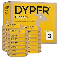 DYPER Viscose from Bamboo Baby Diapers Size 3 + 18 Pack Wet Wipes | Honest Ingredients | Made with Plant-Based* Materials | Hypoallergenic for Sensitive Skin, Unscented