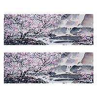 2 Pieces Microfiber Fitness Exercise Gym Towels Workout Sport Towel Soft Lightweight Fitness Camping Running Swiming Sport Sweat Towel Chinese Landscape