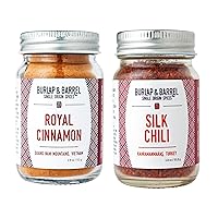 Burlap & Barrel's Spice Duo: Silk Chili Flakes and Royal Cinnamon - Elevate Your Culinary Adventures with These Vibrant Flavors!