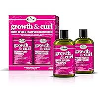 Growth and Curl Biotin Shampoo 12oz & Conditioner 12oz 2-PC Gift Box - Curly Hair Shampoo & Curly Hair Conditioner Boxed Gift Set