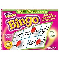 Trend Enterprises: Sight Words Level 2 Bingo Game, Exciting Way for Everyone to Learn, Play 6 Different Ways, Great for Classrooms and at Home, 3 to 36 Players, for Ages 5 and Up