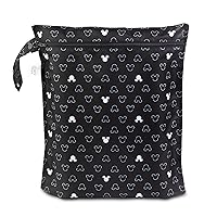 Bumkins Disney Waterproof Wet Bag for Baby, Travel, Swim Suit, Cloth Diapers, Pump Parts, Pool, Gym, Toiletry, Strap to Stroller, Daycare, Zipper Reusable Bag, Packing Pouch, Mickey Mouse Icon