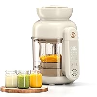 Auto Baby Food Maker, Glass Baby Food Mills, Baby Blender & Steamer and Puree Maker with Auto Cooking, Easy Cleaning, Dishwasher Safe, Cook at Home, Touch Screen Control