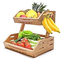 Fruit Basket for Kitchen Counter - Use as Fruit Basket Gift - Perfect for use as Fruits Basket, Onion Basket, Produce Basket, Snack Basket - 2 Tier Fruit Basket - Fruit and Vegetable Basket